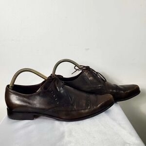 Burberry Prorsum Mens Brown Leather Oxford Brogue wing tip Shoes Size EU41